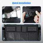 Car Trunk Organizer, Backseat Hanging Trunk Organizers and Storage, Waterproof Collapsible Cargo Storage Bag with 4 Pockets & 4 Mesh Pouches, Car Interior Accessories for SUV, Truck (Black)