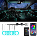 6 in 1 LED Car Strip Lights, Car Interior Lights with 276 inches Fiber Optic, Remote and APP Control, 16 Million Colors RGB Ambient Lighting Kits, Music Neon Light Accessories for Car Inside
