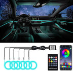 6 in 1 LED Car Strip Lights, Car Interior Lights with 276 inches Fiber Optic, Remote and APP Control, 16 Million Colors RGB Ambient Lighting Kits, Music Neon Light Accessories for Car Inside