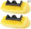 Tanlade 2 Pcs Car Wash Brush Head with Soft Detailing Bristle Flow Through Car Cleaning Brush Exterior Wash Equipment for Auto Truck RV Boat Camper(10 Inch,Yellow)