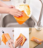 KitchLife Microfiber Cleaning Cloth Roll - Tear-Away Reusable Microfiber Paper Towels, Lint-Free, Washable, 20 Sheets for Kitchen, Car, Dishes, and Sensitive Surfaces (Orange)