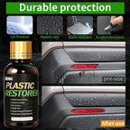 Kingvo Plastic Restorer for Cars, Black Plastic Trim Restoration,Vinyl Trim Restorer Automotive Hydrophobic Ceramic Coating with Foam Applicator,30ML(4-Pack)