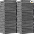 Tallew 40 Pcs Microfiber Towels:16"x16" Microfiber Drying Towels Bulk Micro Fiber Car Cleaning Cloth for Cars Drying Washing Polishing Office Windows Cleaning Household Supplies (Gray)