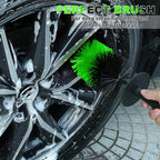 TAKAVU Master Wheel & Tire Brush, Easy Reach Rim Detailing Brush, Multipurpose Use for Wheels, Rims, Exhaust Tips, Motorcycles (Green)