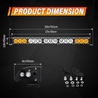 AUXTINGS 28 inch Single Row Dual Color LED Light Bar 150W Off Road Light Bar White Amber Combo LED Work Light Truck UTV 4x4 Cars SUVs ATVs Boats Fog Driving Light with Wiring Harness kit