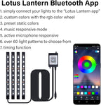 Car Led Lights Interior, Interior Car Lights with with Cigarette Lighter Adapter, 12V LED Strip Light with Smart APP Remote Control, Sync Music, Color Change Cars Light for Inside, Cars Accessories