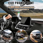 Car Phone Mount for 2021-2024 Chevrolet‌ Suburban/Tahoe & GMC Yukon/Yukon XL, Smart Auto-Clamping on 10.2" Touchscreen, 15W Wireless Fast Charging, Premium Aluminum Holder, Without Blocking Airflow