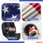 Hahafelt 2 Pack Car Seat Towel Covers with Storage Bag, 63 x 32 Inch Universal Non Slip Waterproof Sweat Protector for Car Truck, Gym Swimming Running, Machine Washable (American Flag)