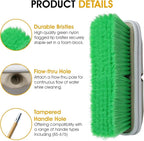 Nanoskin Premium 10-Inch Green Nylon Fountain Vehicle Wash Brush with Flagged-Tip Bristles, Flow-Thru Hole & Tempered Handle Hole, Car/Truck/RV Detailing | Cleaning Tool for Professional and Home Use