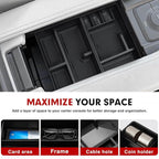 Autorder 2PCS Center Console Organizer for 2024 2025 Toyota Grand Highlander LE/XLE/Limited/Platinum/Nightshade Hybrid Accessories Armrest Storage Box Secondary Insert Tray
