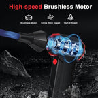 Compressed Air Duster, 100000 RPM Electric Air Duster, 3-Speed Cordless Keyboard Cleaner, Rechargeable Mini Air Blower for PC, Computer, Camera and Car Detailing Cleaning (red)