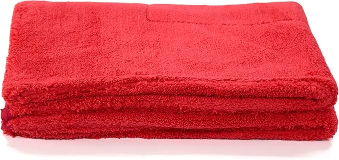 Maxshine 3-Pack Big Red Microfiber Drying Towels (1000GSM, 20x28 / 51x71cm) | Large Plush Double-Sided Towels | Super Absorbent Rinse-Free Microfiber for Car Wash Drying & Professional Auto Detailing