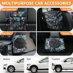 Vankor 3 Gallons Car Trash Can with Lid, Bag Bin Hanging Waterproof Automotive Car Garbage Cans Leak Proof Vehicle Trash Can for Truck SUV,Colorful Leaves