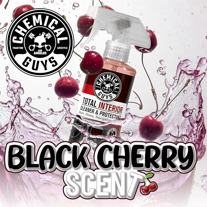 Chemical Guys Total Interior Cleaner & Protectant (Safe on Dash, Leather, Vinyl, Plastics, Trim, Glass, Fabric & More), 32 fl oz - Black Cherry Scent