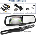 Pyle Rearview Backup Parking Assist Camera & Monitor System Kit - 4.3" Screen, Waterproof License Plate Mount, Night Vision, 170° Angle Adjustable, Auto Reverse Activation, Distance Scale Lines