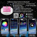 Upgraded Starlight Headliner Kit 16W Twinkle + Meteor All in One Fiber Optic Lights, APP & Remote Control Music Effect,1200pcs (0.03 * 0.04 * 0.06in)*9.8ft Star Lights for Car Jeep Hotel
