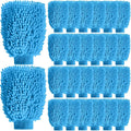 24 Pack Car Wash Mitt Bulk Microfiber, 10'' x 8'' Chenille Car Wash Mitt Gloves, Scratch Free Double Sided No Lint No Marks for Truck SUV and All Vehicle Surfaces (Blue)