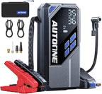 AUTOONE 10000A Jump Starter with Air Compressor, 24000mAh Jump Box with Tire Inflator (All Gas & Diesel) Portable Car Battery Booster Jumper Starter Pack, Jumper Cables, Type C, 60W Charging, Light