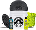 Chemical Guys CWS80316BK Car Wash Detailing Bucket, Mitt & Accessories Bundle (6 Items) Featuring Clean Slate Deep Surface Cleaning Car Wash Soap, 16 oz - for Cars, Trucks, SUVs, RVs & More