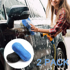 Tanlade 2 Pcs 2 Pack Large Microfiber Car Wash Sponge for Cleaning, Non Scratch Microfiber Sponges for Car Washing Supplies, Trucks and Motorcycles (Blue,Gray)