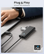ORICO USB 3.0 Hub, 4-Port USB Hub with 0.5Ft Cable, Ultra Slim USB-Splitter for Laptop MacBook Pro, iMac, Surface Pro, XPS, PS5，PC, Flash Drive, Mobile HDD