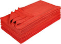 Eurow Ultrasonic Cut 300 GSM Microfiber Cleaning Towels, Streak-Free, Lint-Free, Ultra Absorbent, Scratch-Safe, for Auto Detailing, Home, Kitchen & Multipurpose Use, 16x16, 12-Pack, Red