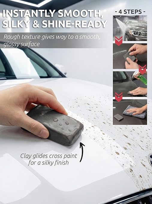 Car Clay Bars Auto Detailing 2 Pack 100g by TAKAVU, Premium Medium Grade Material, Auto Detailing Magic Clay Bar Cleaner for Cleaning Cars, RV, Boats and Bus (Grey)