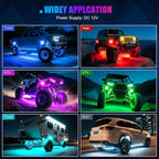 LED Rock Lights for Trucks 10 Pods,RGB Rocklights with App & Remote Control, Underglow Rock Light Kit for Trucks UTV ATV Golf Cart RZR