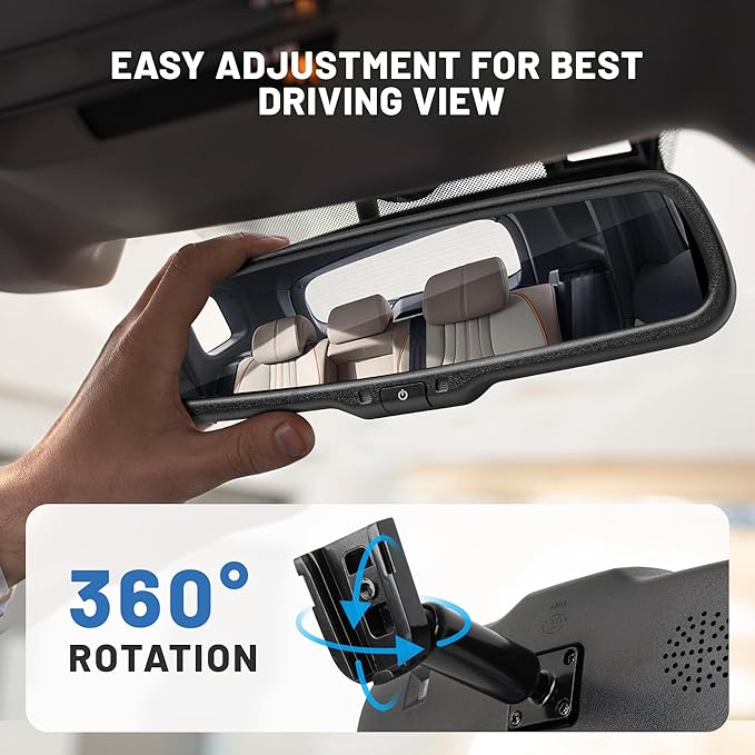 EWAY Tailgate Handle Backup Reverse Camera with 4.3 inch Rear View Mirror Monitor Kit for Dodge Ram 1500 2500 3500 2002-2008 Vehicle Safety Auto Reversing Parking Camera