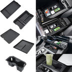 5PCS Center Console Organizer Tray and Wireless Charging Mat Compatible with 2026 Toyota RAV4 Armrest Bottom Tray Cup Holder Center Console Silicone Pad Interior Accessories(Not for Limited)