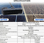 Photovoltaic Panel Cleaning Tool,7.5m Telescopic Pole,60cm Width Electric Solar Pane Roller Brush,Wet/Dry Modes,for Facility Maintenance Teams DualUse(7.5m)