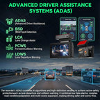 4K Dash Cam Front and Rear Dash Camera for Cars with WiFi GPS App Control ADAS Dashcam,3 inch IPS Screen Dash Cam with G-Sensor,Loop Recording,Night Vision Dashboard Camera