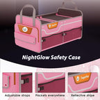 SugarFox Car Trunk Organizer for SUV, 70L Heavy Duty Waterproof Trunk Organizer, Foldable Vehicle Organizer with Anti-Slip Base, 24”x13.8”x11.8”, Pink-M003