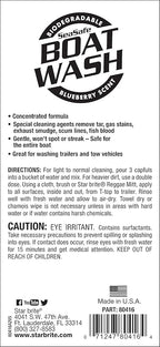 STAR BRITE Concentrated Boat Wash - Heavy-Duty, Non-Streak Formula for Sparkling Hulls, Decks, Chrome and Fittings - Fresh Blueberry Scent