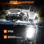 White Rock Lights,LEDMIRCY R6 LED Pure White Rock Lights 16PCS with Rocker Switch Wire Harness Kit Super Brigh Luces para Carro for Trucks UTV Off Road Boat ATV High Power Light Waterproof Shockproof