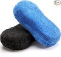 Tanlade 2 Pcs 2 Pack Large Microfiber Car Wash Sponge for Cleaning, Non Scratch Microfiber Sponges for Car Washing Supplies, Trucks and Motorcycles (Blue,Gray)