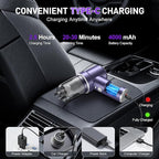 KMM Handheld Car Vacuum Cleaner, 9000PA Vacuum Cleaner & Air Duster, 120W High Power Vacuum Portable Cordless, Hand Held Vacuum Rechargeable with Multi-Nozzles & LED Light for Home, Car, Office