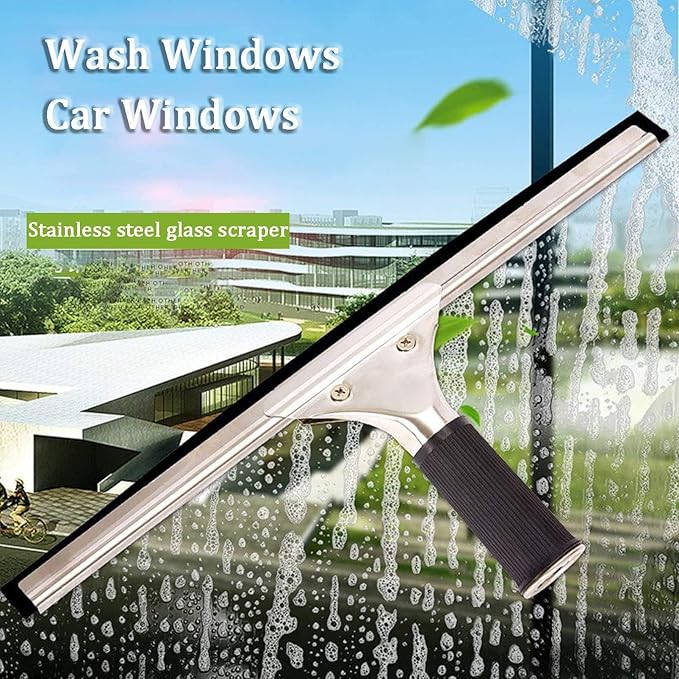 Retractable Aluminum Alloy Cleaning Pole with 180° Rotatable Brush & Squeegee for Effortless Conservatory Roof & Solar Panel Cleaning