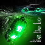 OPT7 Photon RGB LED Magnetic Rock Lights w/Bluetooth APP & Remote - 4 Pods Aluminum Frame Wide Angle Underglow Kit, IP68 Waterproof for Offroad Jeep SUV ATV UTV - Truck Decorations