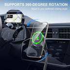 for Magsafe 15W Car Mount Wireless Phone Charger Cigarette Lighter，Car Magnetic Vent Mount Holder with Dual Port PD&QC for Magsafe Fast Charging for iPhone Air/17/16 15 Pro Plus Max 14 13 12
