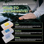 Magic Shield Clay Bar Triple Pack - 100g Each of Light, Medium & Heavy-Duty Clay Bars for Car Detailing - Deep Cleaning & Shine Restoration with Magic Clay Bars for Professional Auto Detailing