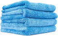 The Rag Company - Eagle Edgeless 500 (4-Pack) Professional Korean 70/30 Blend Super Plush Microfiber Detailing Towels, 500GSM, 16in x 16in, Blue