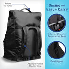 Graco Padded Car Seat Travel Bag & Infant Carrier Backpack, Durable Large Back Pack for Carseats & Booster Seats, Airport Gate Check Bag Luggage, Double Padded Strap, Water Resistant Material, Black