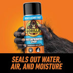 Gorilla Waterproof Patch & Seal Rubberized Sealant Spray, Black, 16 Ounce (Pack of 1) - Seals Out Water, Air, and Moisture