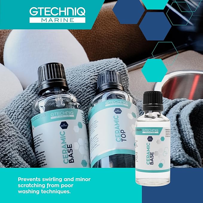 Gtechniq Marine Ceramic Base for Boats, 50ml | Enhances Protection and Shine, Chemical and Stain Resistant, UV Protection, Helps Prevent Swirls, Easy to Apply and Long-Lasting Results