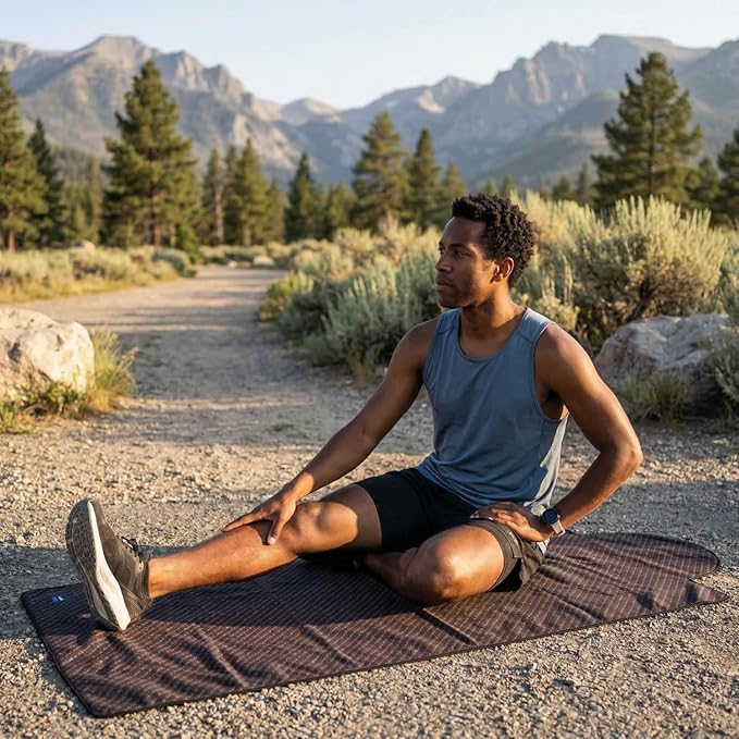 Gone For a Run Car Seat Towel Cover – Hooded Moisture-Wicking Microfiber Seat Protector – 30" x 60" – for Runners and Outdoor Enthusiasts – Carbon Fiber
