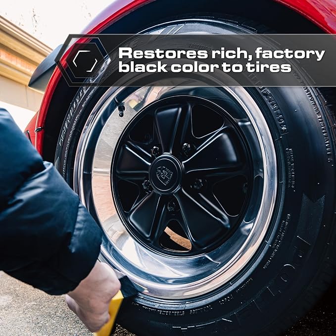 Blackline Car Care - Blackout Trim & Tire Dressing - Best Tire Shine No Sling Formula - Water Based Protection for Car Tires & Trim - Safe for Cars, Trucks, SUVs & More - 16 fl oz