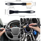 Large Tire Shine Applicator & Bendable Wheel Brush Set for Detailing Cleaning and Tire Shine,Automotive Tire Dressing Applicator Brush with Storage Stand for Tire Detailing & Car Wash Kit,Black-4pcs