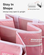 HOTOR Trunk Organizer for Car - Car Organizer, Foldable Trunk organizer for SUVs & Sedans, Sturdy Organization for Car Accessories, Tools, Sundries, Pink, 2 Compartments, 23.6"×14.2"×10.6"