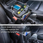 Center Console Hanging Box Compatible with JEEP Wrangler JL/JLU 2018-2023 2024 2025 2026 and JEEP Gladiator JT Truck 2020-2024 2025 2026 Organizer Tray Armrest Storage Accessories (Not for JK/JKU)